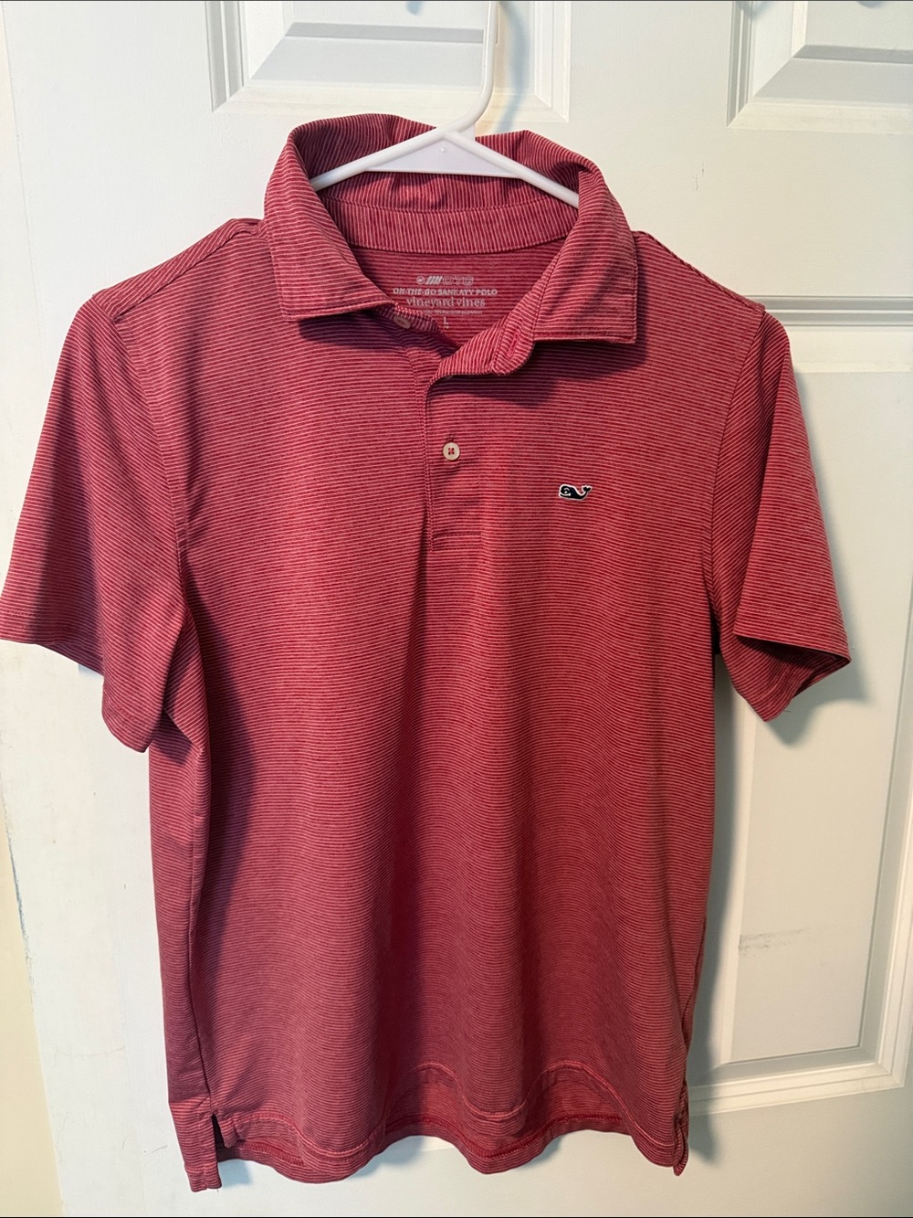 Vineyard Vines Men's Red Striped Polo Shirt